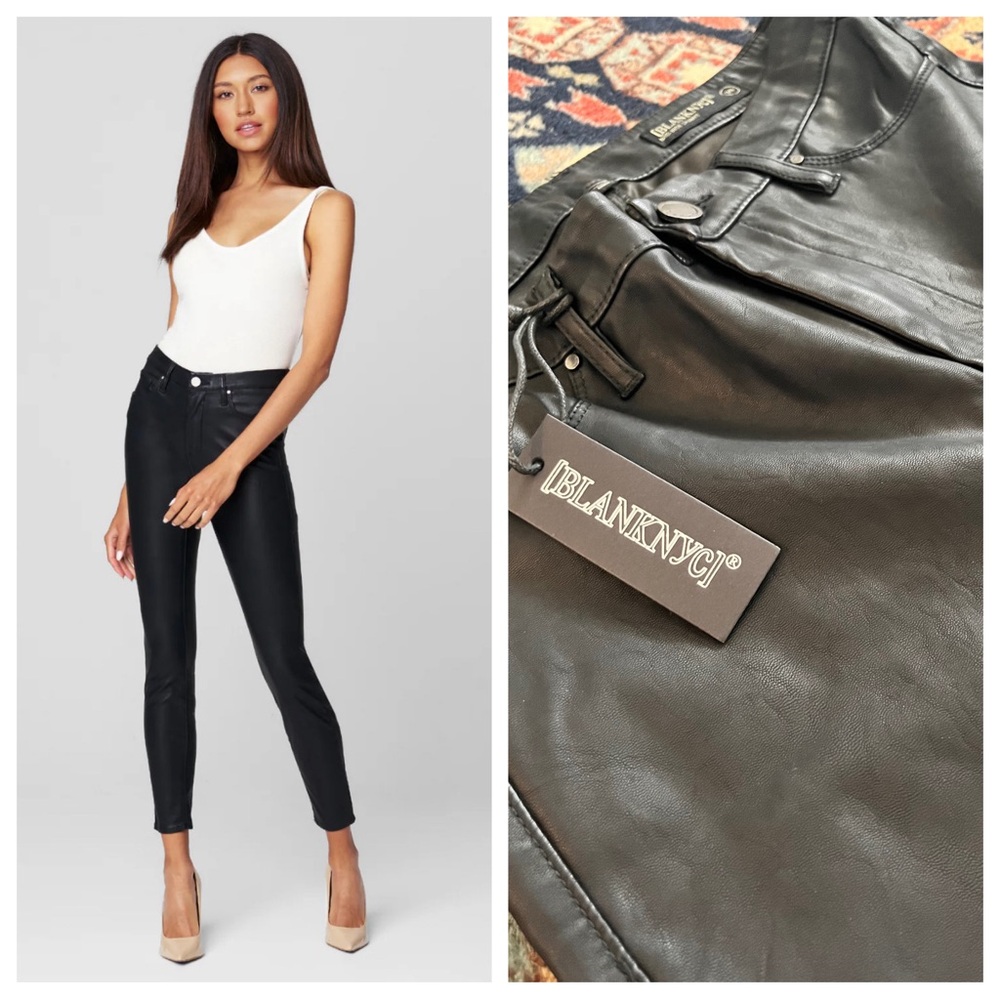 NWT Blanknyc Vegan Leather high rise skinny black pants jeans 29
